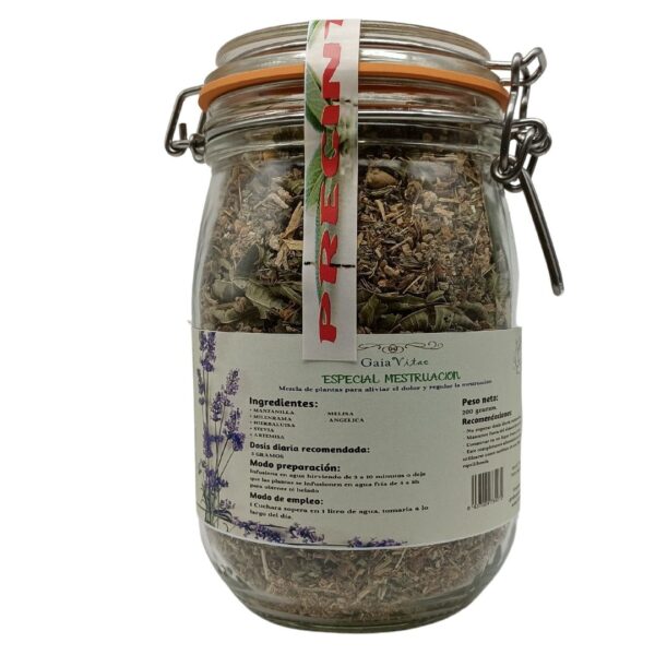 infusion plantas medicinales.té con mezcla de plantas recomendadas , síntomas de la menopausia , síntomas de la regla, síndrome premenstrual|200 gramos de 7 potentes hierbas medicinales